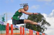 25 June 2022; Thomas Barr of Ferrybank AC, Waterford, on his way to winning the men's 400m hurdle heat during day one of the Irish Life Health National Senior Track and Field Championships 2022 at Morton Stadium in Dublin. Photo by Ramsey Cardy/Sportsfile