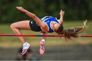 25 June 2022; Sommer Lecky of Finn Valley AC, Donegal, competing in the women's high jump during day one of the Irish Life Health National Senior Track and Field Championships 2022 at Morton Stadium in Dublin. Photo by Ramsey Cardy/Sportsfile
