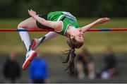 25 June 2022; Aoife O'Sullivan of Liscarroll AC, Cork, competing in the women's high jump during day one of the Irish Life Health National Senior Track and Field Championships 2022 at Morton Stadium in Dublin. Photo by Ramsey Cardy/Sportsfile