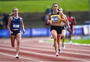 25 June 2022; Phil Healy of Bandon AC, Cork, competing in the women's 400m heats during day one of the Irish Life Health National Senior Track and Field Championships 2022 at Morton Stadium in Dublin. Photo by Ramsey Cardy/Sportsfile