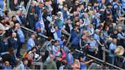 25 June 2022; A Dublin supporter on Hill 16 holds up the Sam Maguire cup during the GAA Football All-Ireland Senior Championship Quarter-Final match between Dublin and Cork at Croke Park, Dublin. Photo by Daire Brennan/Sportsfile
