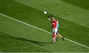25 June 2022; Ian Maguire of Cork in action against Jonny Cooper of Dublin during the GAA Football All-Ireland Senior Championship Quarter-Final match between Dublin and Cork at Croke Park, Dublin. Photo by Daire Brennan/Sportsfile