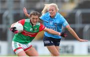 25 June 2022; Tamara O'Connor of Mayo in action against Nicole Owens of Dublin during the TG4 All-Ireland SFC Group A Round 3 match between Dublin and Mayo at MW Hire O’Moore Park in Portlaoise, Co Laois. Photo by Michael P Ryan/Sportsfile