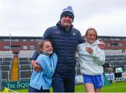 25 June 2022; Dublin manager Mick Bohan with his children Freya, left, and  Layla after the TG4 All-Ireland SFC Group A Round 3 match between Dublin and Mayo at MW Hire O’Moore Park in Portlaoise, Co Laois. Photo by Michael P Ryan/Sportsfile