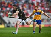 25 June 2022; Odhran Lynch of Derry in action against Pádraic Collins of Clare during the GAA Football All-Ireland Senior Championship Quarter-Final match between Clare and Derry at Croke Park, Dublin. Photo by David Fitzgerald/Sportsfile
