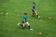 26 June 2022; Heather Payne and Jamie Finn, right, during Republic of Ireland women training session at David Abashidze Stadium in Tbilisi, Georgia. Photo by Stephen McCarthy/Sportsfile