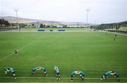 26 June 2022; Players stretch during Republic of Ireland women training session at David Abashidze Stadium in Tbilisi, Georgia. Photo by Stephen McCarthy/Sportsfile