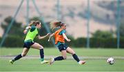 26 June 2022; Chloe Mustaki, right, and Heather Payne during Republic of Ireland women training session at David Abashidze Stadium in Tbilisi, Georgia. Photo by Stephen McCarthy/Sportsfile