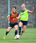 26 June 2022; Lucy Quinn and Denise O'Sullivan, right, during Republic of Ireland women training session at David Abashidze Stadium in Tbilisi, Georgia. Photo by Stephen McCarthy/Sportsfile