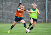 26 June 2022; Lucy Quinn and Denise O'Sullivan, right, during Republic of Ireland women training session at David Abashidze Stadium in Tbilisi, Georgia. Photo by Stephen McCarthy/Sportsfile