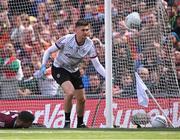 26 June 2022; Galway goalkeeper Conor Gleeson looks on as the ball hits the net for Armagh's first goal, scored by Aidan Nugent of Armagh, not pictured, during the GAA Football All-Ireland Senior Championship Quarter-Final match between Armagh and Galway at Croke Park, Dublin. Photo by Piaras Ó Mídheach/Sportsfile