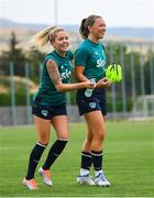 26 June 2022; Denise O'Sullivan, left, and Katie McCabe during Republic of Ireland women training session at David Abashidze Stadium in Tbilisi, Georgia. Photo by Stephen McCarthy/Sportsfile