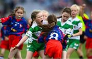 25 June 2022; Action from the Allianz Cumann na mBunscol Half Time Game between Round Tower GAA and Dunboyne GAA at the GAA Football All-Ireland Senior Championship Quarter-Final match between Dublin and Cork at Croke Park, Dublin. Photo by David Fitzgerald/Sportsfile