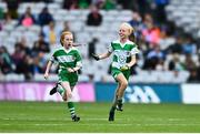 25 June 2022; Action from the Allianz Cumann na mBunscol Half Time Game between Round Tower GAA and Dunboyne GAA at the GAA Football All-Ireland Senior Championship Quarter-Final match between Dublin and Cork at Croke Park, Dublin. Photo by David Fitzgerald/Sportsfile