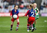 25 June 2022; Action from the Allianz Cumann na mBunscol Half Time Game between Round Tower GAA and Dunboyne GAA at the GAA Football All-Ireland Senior Championship Quarter-Final match between Dublin and Cork at Croke Park, Dublin. Photo by David Fitzgerald/Sportsfile