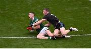 26 June 2022; Paul Geaney of Kerry in action against Eoghan McLaughlin of Mayo during the GAA Football All-Ireland Senior Championship Quarter-Final match between Kerry and Mayo at Croke Park, Dublin. Photo by Daire Brennan/Sportsfile