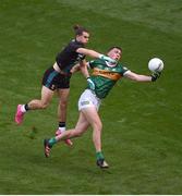 26 June 2022; David Clifford of Kerry in action against Oisín Mullin of Mayo during the GAA Football All-Ireland Senior Championship Quarter-Final match between Kerry and Mayo at Croke Park, Dublin. Photo by Daire Brennan/Sportsfile