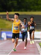 26 June 2022; Darragh McElhinney of UCD AC, Dublin, on his way to winning the men's 5000m during day two of the Irish Life Health National Senior Track and Field Championships 2022 at Morton Stadium in Dublin. Photo by George Tewkesbury/Sportsfile