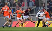 26 June 2022; Cillian McDaid of Galway scores a late goal during the GAA Football All-Ireland Senior Championship Quarter-Final match between Armagh and Galway at Croke Park, Dublin. Photo by Ray McManus/Sportsfile