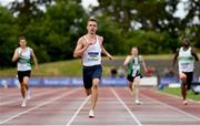 26 June 2022; Christopher O'Donnell of North Sligo AC, on his way to winning the men's 400m  during day two of the Irish Life Health National Senior Track and Field Championships 2022 at Morton Stadium in Dublin. Photo by Sam Barnes/Sportsfile