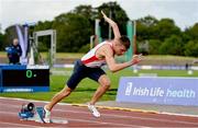 26 June 2022; Christopher O'Donnell of North Sligo AC, on his way to winning the men's 400m  during day two of the Irish Life Health National Senior Track and Field Championships 2022 at Morton Stadium in Dublin. Photo by Sam Barnes/Sportsfile