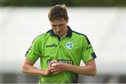 26 June 2022; Conor Olphert of Ireland during the LevelUp11 First Men's T20 International match between Ireland and India at Malahide Cricket Club in Dublin. Photo by Ramsey Cardy/Sportsfile