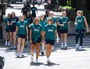 27 June 2022; Republic of Ireland's Grace Moloney, left, and Katie McCabe during a team walk in Tbilisi ahead of their FIFA Women's World Cup 2023 Qualifier match between Georgia and Republic of Ireland at Tengiz Burjanadze Stadium in Gori, Georgia. Photo by Stephen McCarthy/Sportsfile