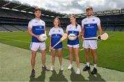 27 June 2022; In attendance at the launch of the Beacon Hospital All-Ireland 7s Series 2022, at Croke Park in Dublin, are from left, Andrew McGowan, Issy Davis, Lauren Magee and Ronan Hayes. The annual fixture takes place on the eve of the All-Ireland Finals. Games are played across a number of pitches in the local area with the cumulation of the final, which is played on the home pitch of Kilmacud Crokes, Pairc de Burca. Photo by Ramsey Cardy/Sportsfile