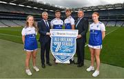 27 June 2022; In attendance at the launch of the Beacon Hospital All-Ireland 7s Series 2022, at Croke Park in Dublin, are from left, Issy Davis, Kevin Foley, Chairman, Kilmacud Crokes, Andrew McGowan, Ronan Hayes, Kevin Foley, Chairman, Kilmacud Crokes, and Lauren Magee. The annual fixture takes place on the eve of the All-Ireland Finals. Games are played across a number of pitches in the local area with the cumulation of the final, which is played on the home pitch of Kilmacud Crokes, Pairc de Burca. Photo by Ramsey Cardy/Sportsfile