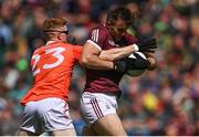 26 June 2022; Paul Conroy of Galway in action against Ciarán Mackin of Armagh during the GAA Football All-Ireland Senior Championship Quarter-Final match between Armagh and Galway at Croke Park, Dublin. Photo by Piaras Ó Mídheach/Sportsfile