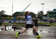 26 June 2022; Peter Delany of Dunboyne AC, Meath, competing in the men's javelin during day two of the Irish Life Health National Senior Track and Field Championships 2022 at Morton Stadium in Dublin. Photo by George Tewkesbury/Sportsfile