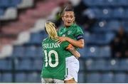 27 June 2022; Katie McCabe of Republic of Ireland, right, celebrates with team mate Denise O'Sullivan after scoring their side's fourth goal during the FIFA Women's World Cup 2023 Qualifier match between Georgia and Republic of Ireland at Tengiz Burjanadze Stadium in Gori, Georgia. Photo by Stephen McCarthy/Sportsfile