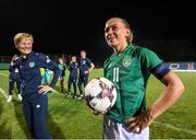 27 June 2022; Katie McCabe of Republic of Ireland with the match ball after she scored a hat trick in the FIFA Women's World Cup 2023 Qualifier match between Georgia and Republic of Ireland at Tengiz Burjanadze Stadium in Gori, Georgia. Photo by Stephen McCarthy/Sportsfile