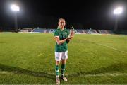 27 June 2022; Megan Connolly of Republic of Ireland with the Player of the Match award after the FIFA Women's World Cup 2023 Qualifier match between Georgia and Republic of Ireland at Tengiz Burjanadze Stadium in Gori, Georgia. Photo by Stephen McCarthy/Sportsfile