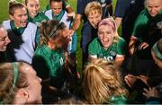 27 June 2022; Republic of Ireland manager Vera Pauw, centre, celebrates with players including Denise O'Sullivan and Katie McCabe after the FIFA Women's World Cup 2023 Qualifier match between Georgia and Republic of Ireland at Tengiz Burjanadze Stadium in Gori, Georgia. Photo by Stephen McCarthy/Sportsfile