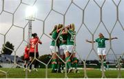 27 June 2022; Republic of Ireland players celebrate their side's second goal scored by Niamh Fahey during the FIFA Women's World Cup 2023 Qualifier match between Georgia and Republic of Ireland at Tengiz Burjanadze Stadium in Gori, Georgia. Photo by Stephen McCarthy/Sportsfile