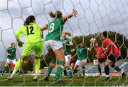 27 June 2022; Niamh Fahey of Republic of Ireland scores her side's second goal during the FIFA Women's World Cup 2023 Qualifier match between Georgia and Republic of Ireland at Tengiz Burjanadze Stadium in Gori, Georgia. Photo by Stephen McCarthy/Sportsfile
