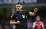 27 June 2022; Referee Rob Hennessy during the SSE Airtricity League Premier Division match between St Patrick's Athletic and Shamrock Rovers at Richmond Park in Dublin. Photo by Piaras Ó Mídheach/Sportsfile