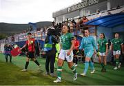 27 June 2022; Katie McCabe of Republic of Ireland leads out her team mates before the FIFA Women's World Cup 2023 Qualifier match between Georgia and Republic of Ireland at Tengiz Burjanadze Stadium in Gori, Georgia. Photo by Stephen McCarthy/Sportsfile