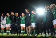 27 June 2022; Republic of Ireland manager Vera Pauw speaks to her players after the FIFA Women's World Cup 2023 Qualifier match between Georgia and Republic of Ireland at Tengiz Burjanadze Stadium in Gori, Georgia. Photo by Stephen McCarthy/Sportsfile