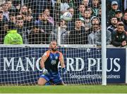 27 June 2022; Shamrock Rovers goalkeeper Alan Mannus makes a save from Billy King of St Patrick's Athletic, not pictured, during the SSE Airtricity League Premier Division match between St Patrick's Athletic and Shamrock Rovers at Richmond Park in Dublin. Photo by Piaras Ó Mídheach/Sportsfile