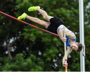 26 June 2022; Matthew Callinan Keenan of St Laurence O'Toole AC, Carlow, competing in the men's pole vault during day two of the Irish Life Health National Senior Track and Field Championships 2022 at Morton Stadium in Dublin. Photo by George Tewkesbury/Sportsfile
