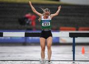 26 June 2022; Aine Burke of St Coca's AC, Kildare, competing in the women's 3000m steeplechase during day two of the Irish Life Health National Senior Track and Field Championships 2022 at Morton Stadium in Dublin. Photo by George Tewkesbury/Sportsfile