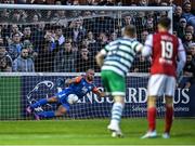 27 June 2022; Shamrock Rovers goalkeeper Alan Mannus is beaten for St Patrick's Athletic first goal, an Eoin Doyle penalty, during the SSE Airtricity League Premier Division match between St Patrick's Athletic and Shamrock Rovers at Richmond Park in Dublin. Photo by Piaras Ó Mídheach/Sportsfile