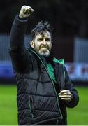 27 June 2022; Shamrock Rovers manager Stephen Bradley celebrates after his side's victory in the SSE Airtricity League Premier Division match between St Patrick's Athletic and Shamrock Rovers at Richmond Park in Dublin. Photo by George Tewkesbury/Sportsfile
