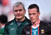 26 June 2022; Mayo manager James Horan and Stephen Coen after their side's defeat in the GAA Football All-Ireland Senior Championship Quarter-Final match between Kerry and Mayo at Croke Park, Dublin. Photo by Piaras Ó Mídheach/Sportsfile