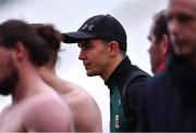 26 June 2022; Injured Mayo footballer Tommy Conroy after his side's defeat in the GAA Football All-Ireland Senior Championship Quarter-Final match between Kerry and Mayo at Croke Park, Dublin. Photo by Piaras Ó Mídheach/Sportsfile