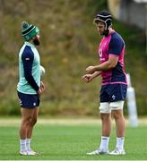 28 June 2022; Jamison Gibson Park, left, and Caelan Doris during Ireland rugby squad training at North Harbour Stadium in Auckland, New Zealand. Photo by Brendan Moran/Sportsfile