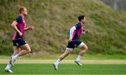 28 June 2022; Joey Carbery, right and Ciaran Frawley during Ireland rugby squad training at North Harbour Stadium in Auckland, New Zealand. Photo by Brendan Moran/Sportsfile