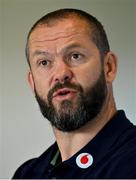 28 June 2022; Head coach Andy Farrell during a media conference after Ireland rugby squad training at North Harbour Stadium in Auckland, New Zealand. Photo by Brendan Moran/Sportsfile